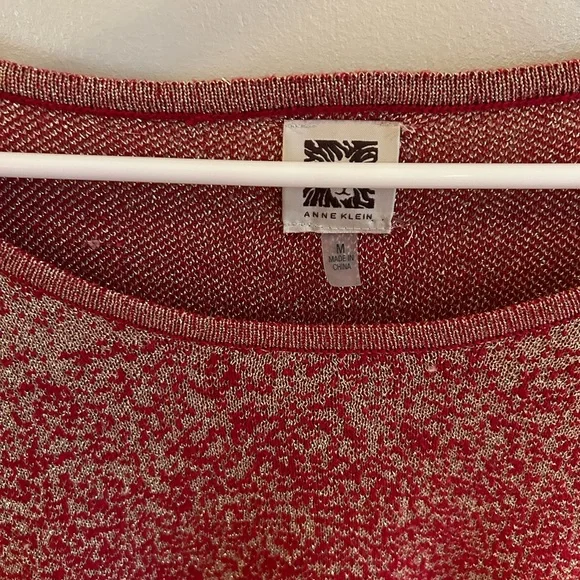 Anne Klein red and gold sweater - Picture 3 of 3